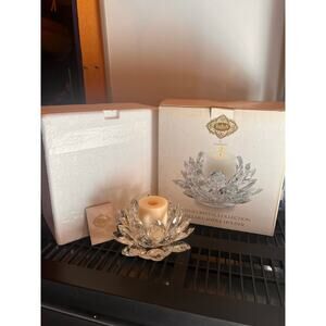 Lotus Crystal Collection Pillar Candle Holder (Shannon Crystal by Godinger)